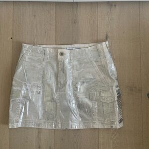 Silver metallic skirt